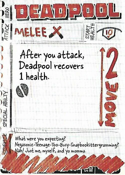 Deadpool card face 2