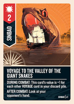 Voyage to the Valley of the Giant Snakes card face 1